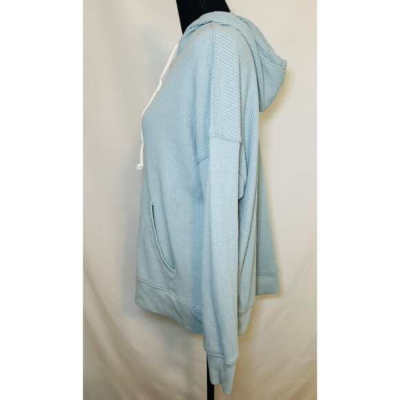 Aerie Hoodie Pullover Waffle Knit Oversized Sage Green Sweatshirt SMALL - Picture 2 of 11